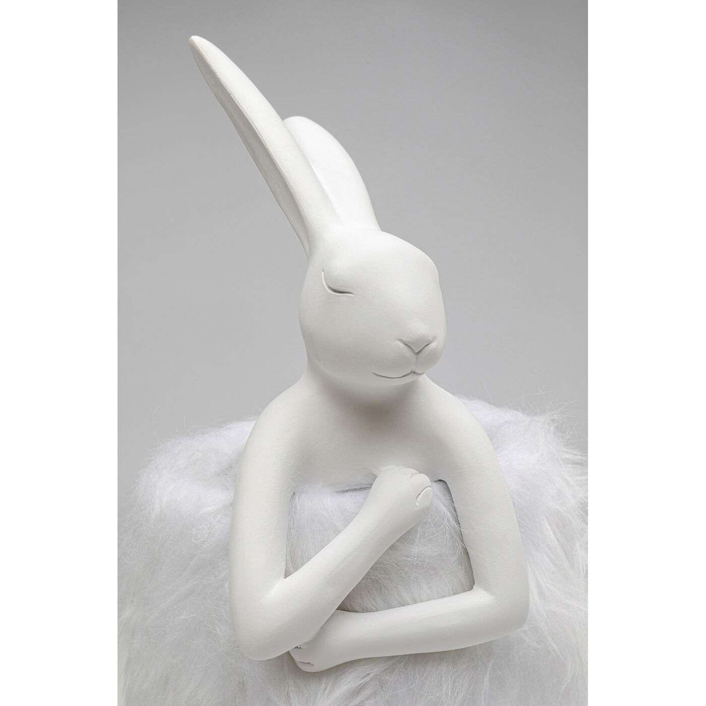 Светильник настольный Animal Rabbit Fur White/Silver 50cm KARE 56671