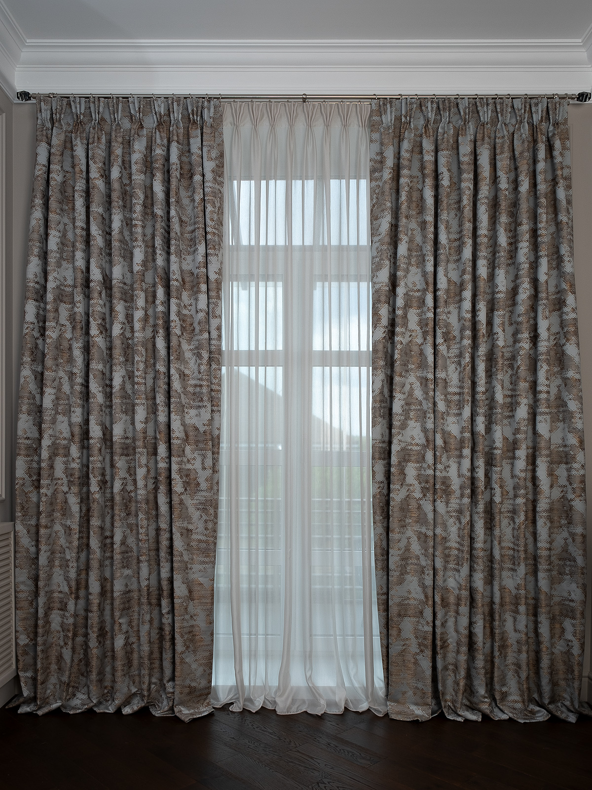 Портьера Bromley 260х300см голубая Garda Decor 121GD-00013