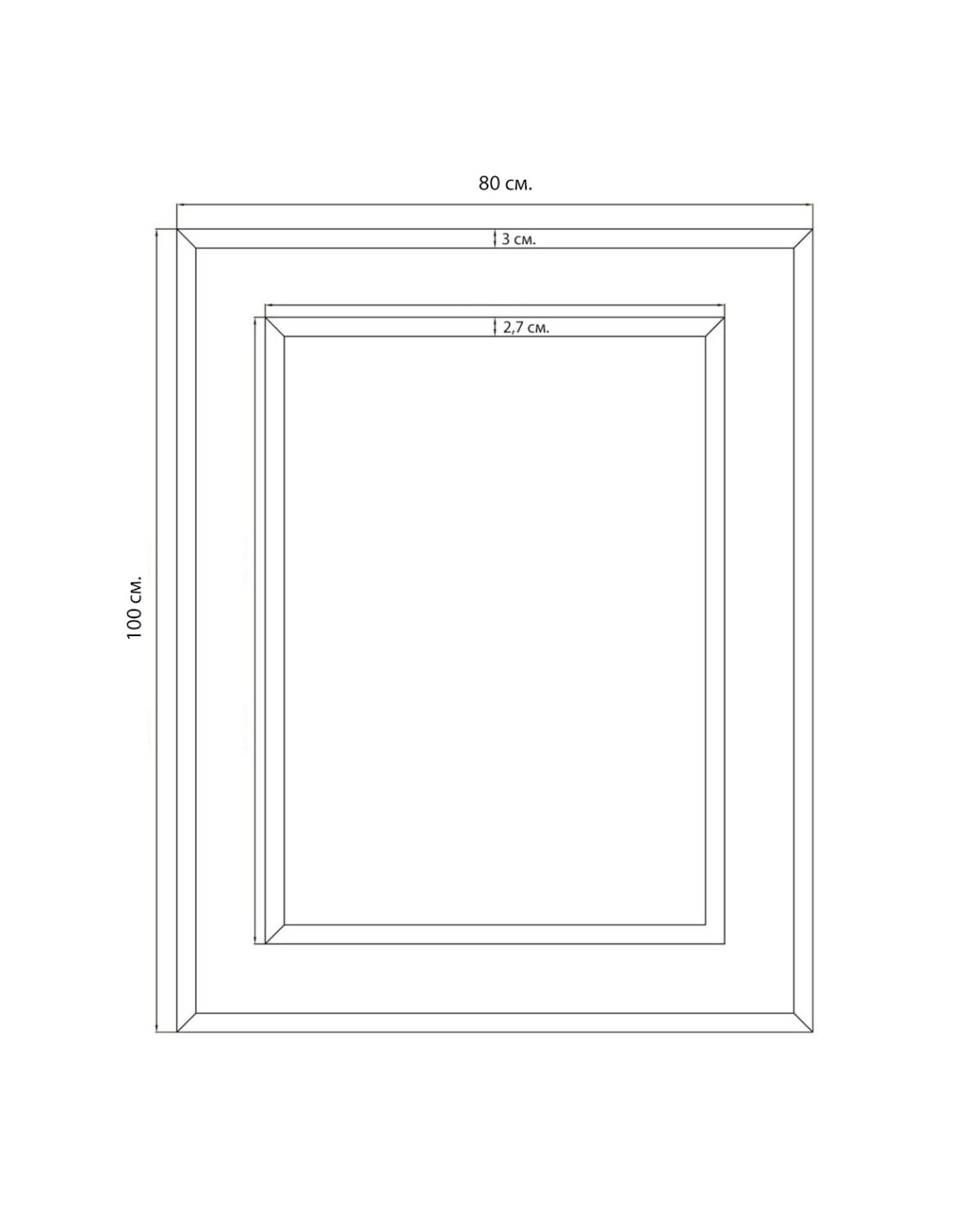 Прямоугольное зеркало в раме Карлсбад Louvre Home LHDWM101123SH