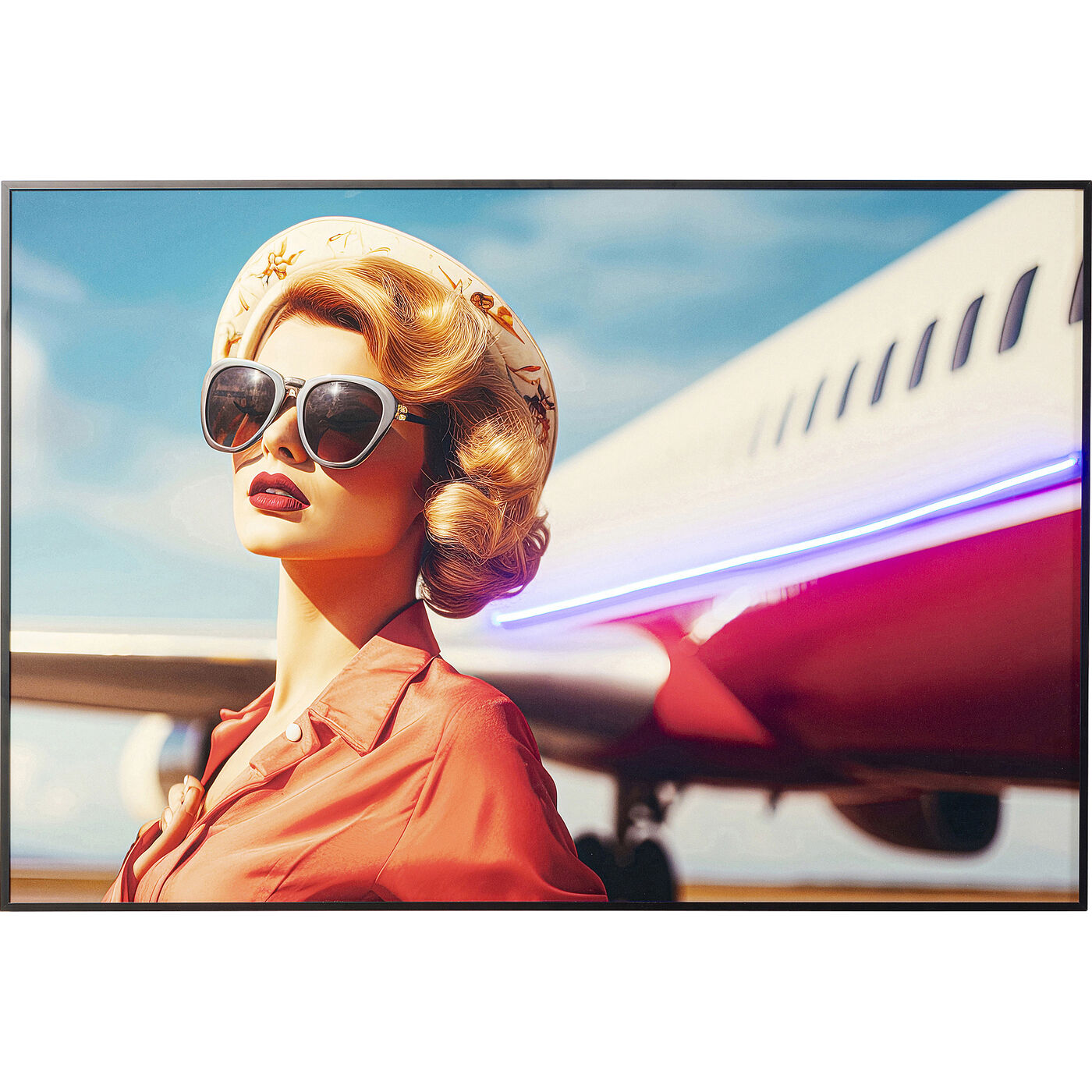 Картина в раме LED Jetset Pose Lady 120x80 см KARE 56454