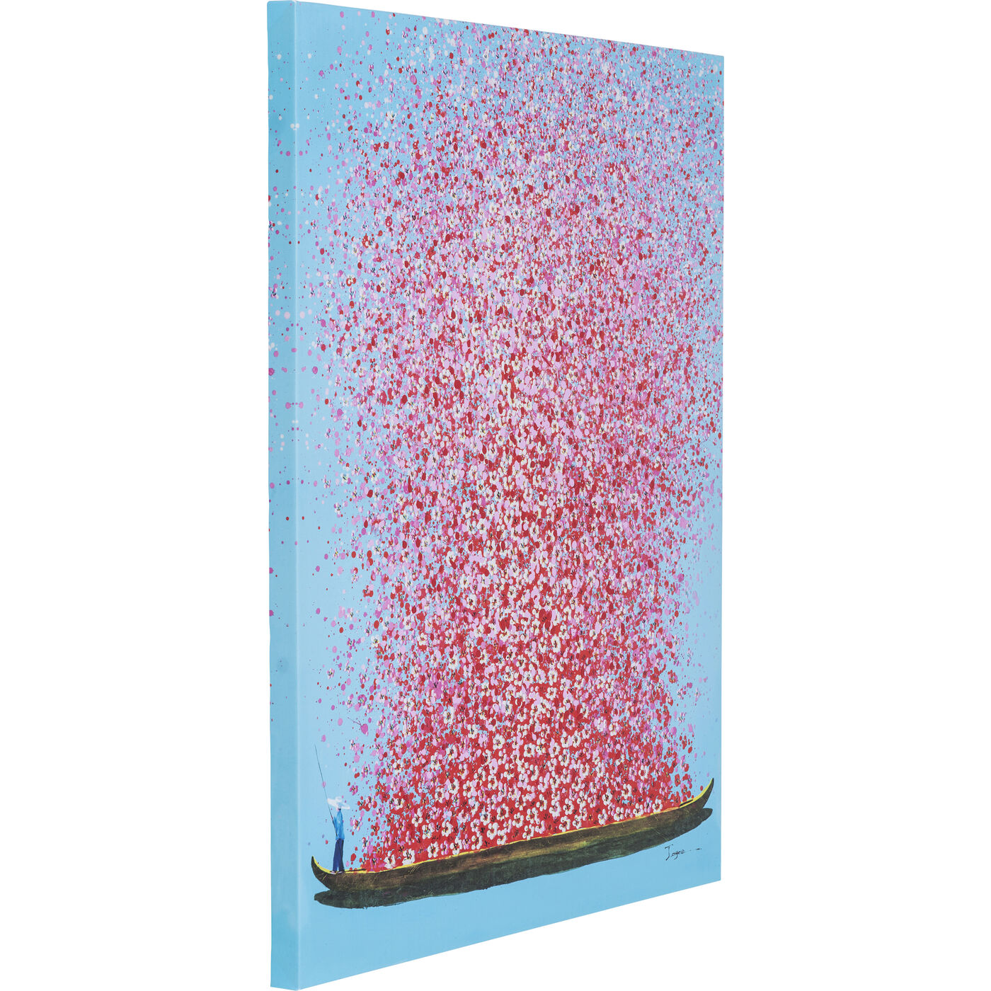 Картина на холсте Flower Boat Blue Pink 30x40cm KARE 57872