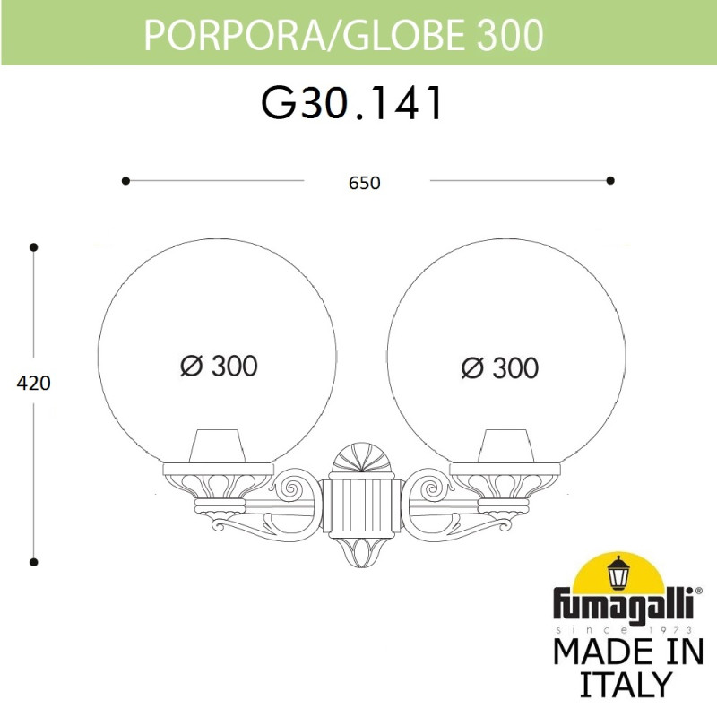Светильник настенный Fumagalli G30.141.000.WZF1R