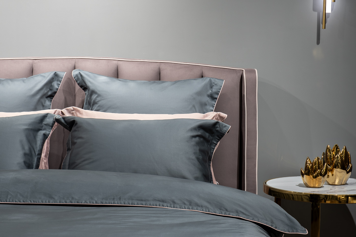 Пододеяльник сатиновый зеленый Garda Decor 130HB-00051