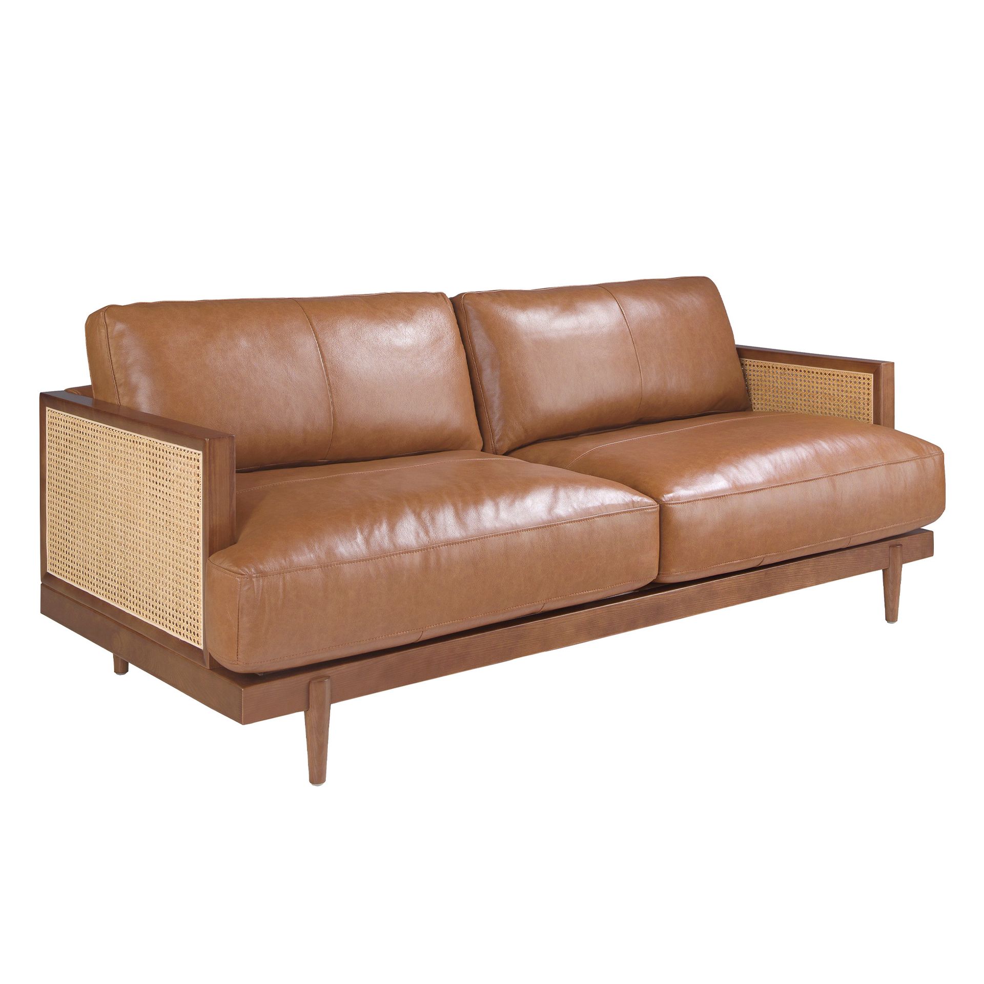 Диван 3-х местный 6177/KF8031-3P-M2731 из коричневой кожи Angel Cerda