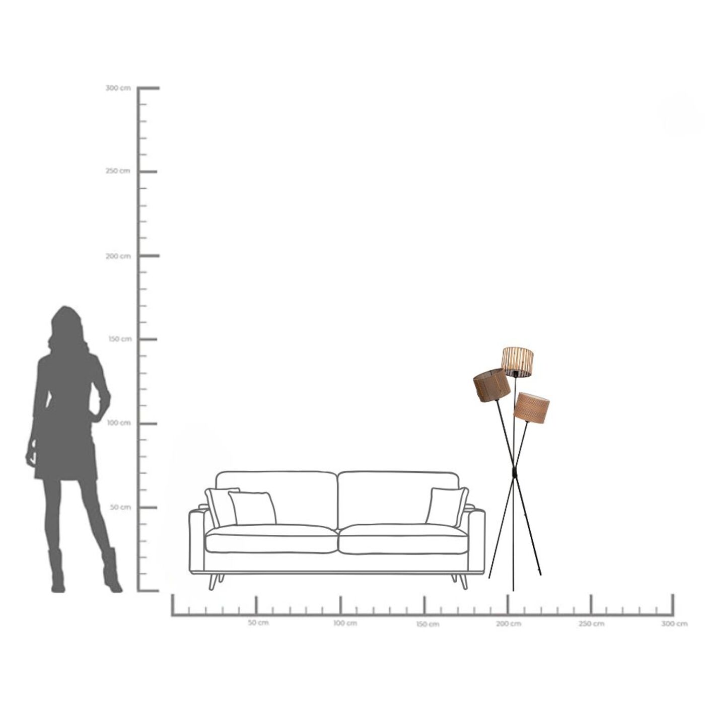 Светильник напольный Cannes Trio 145 cm KARE 56653