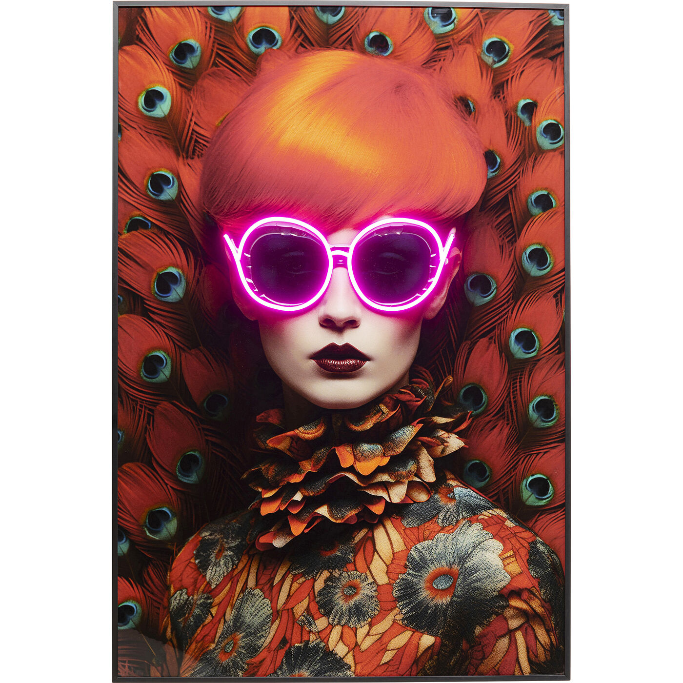 Картина Fancy Red Lady LED 120x80cm KARE 56578