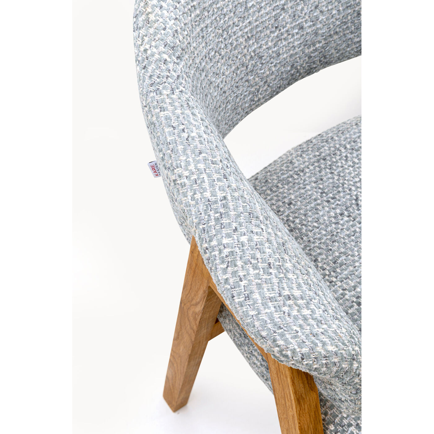 Стул с подлокотниками Jonte Boucle Blue KARE 71374