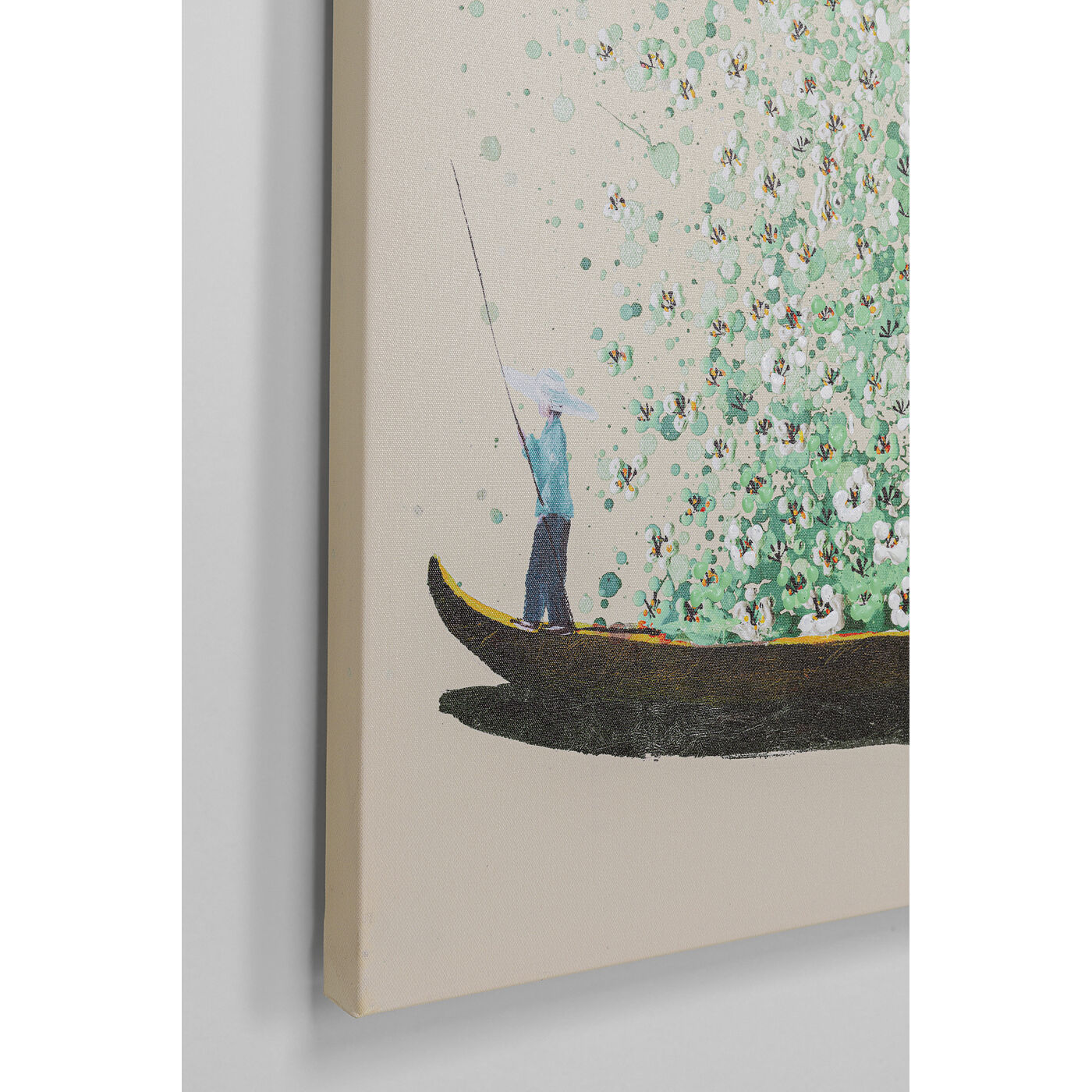 Картина на холсте Flower Boat Beige Green 40x50cm KARE 57868