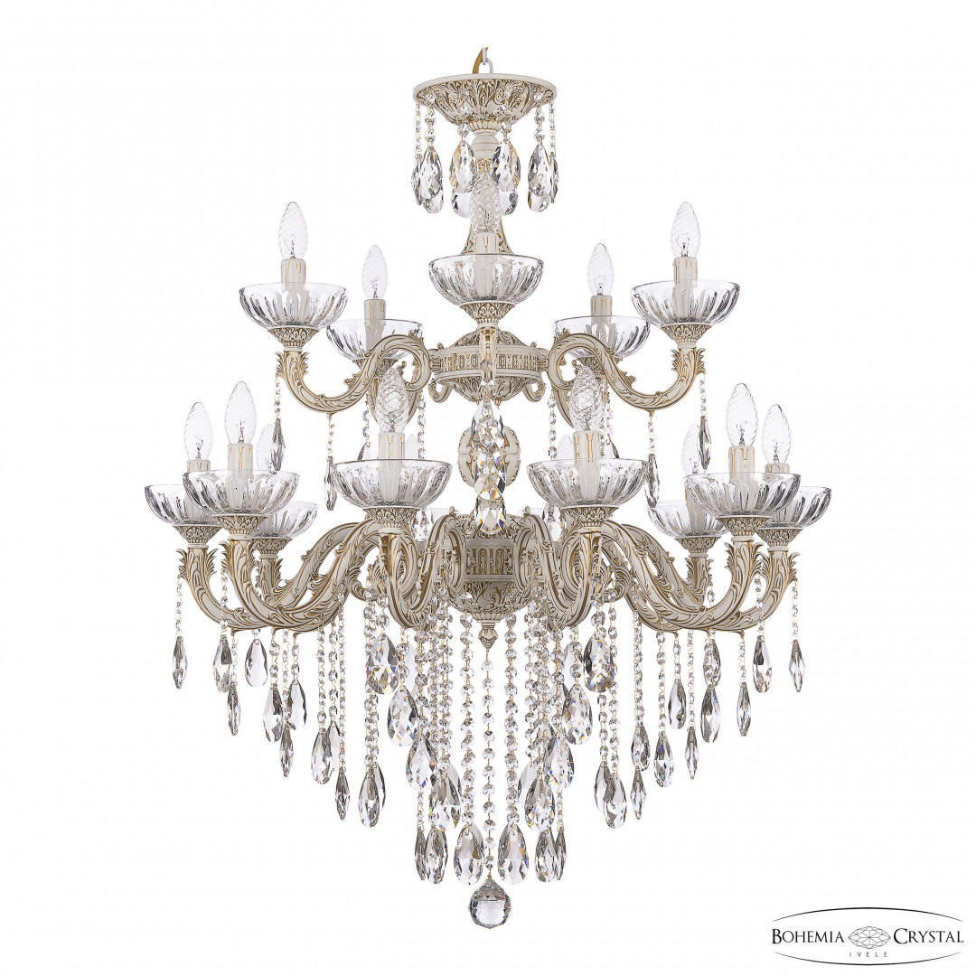 Люстра хрустальная AL79101/10+5/250/2D B WMG P Clear/M-1H Bohemia Ivele Crystal