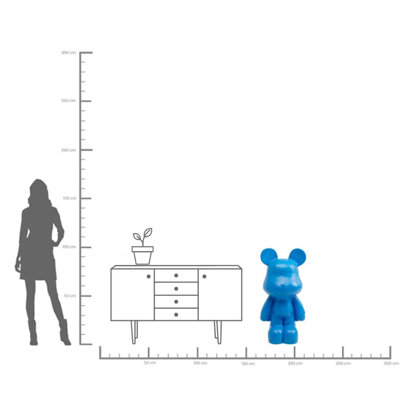Фигура декоративная Bear Blue 101 см KARE 56372