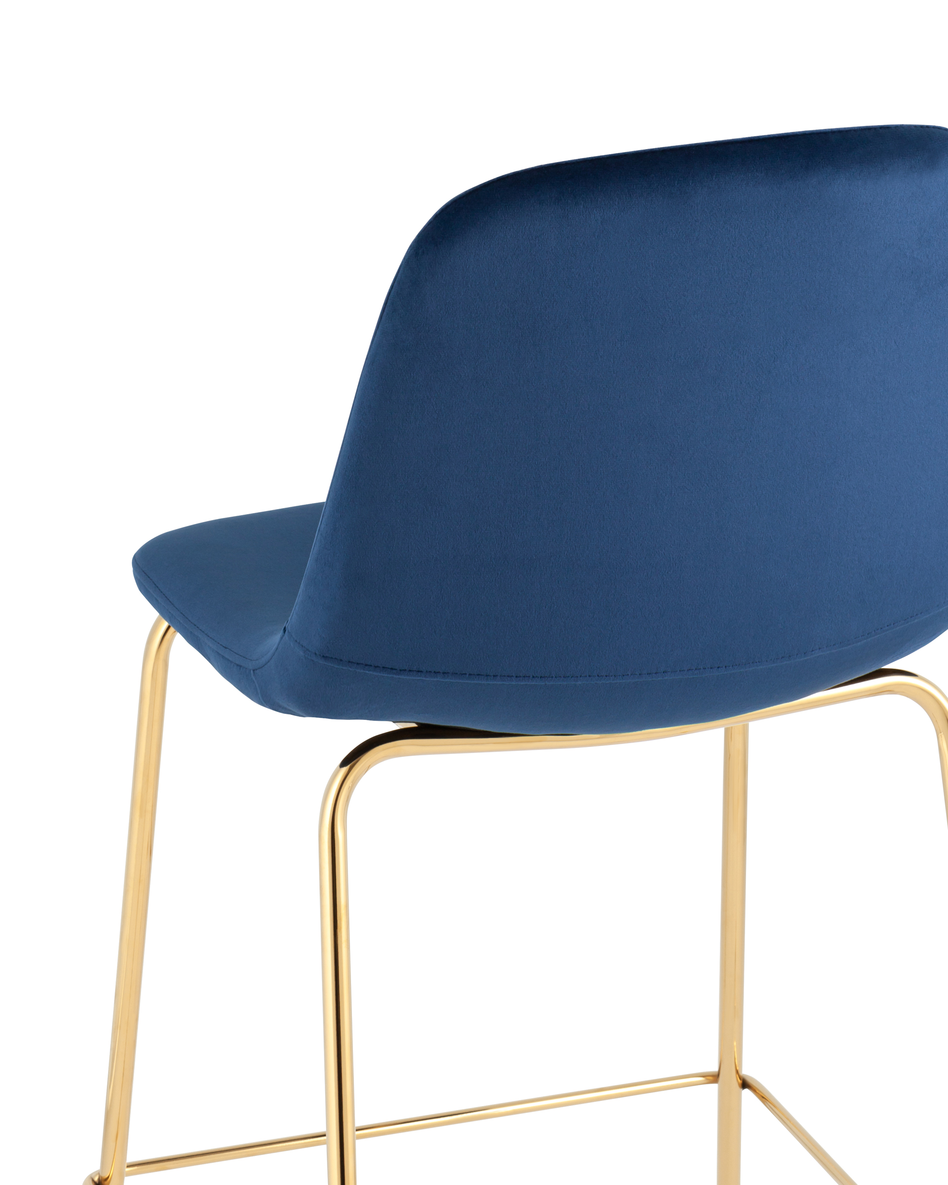 Стул полубарный Валенсия SN велюр синий золотые ножки Stool Group
