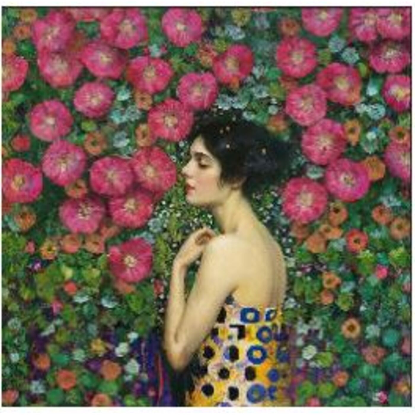 Картина стеклянная Art Nouveau Fleur 120x120cm KARE 57673