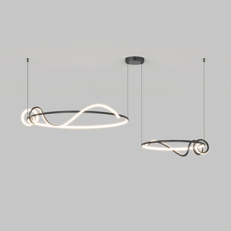 Кольцевая люстра RAFFEL COMBO D50+60 Black by ImperiumLoft