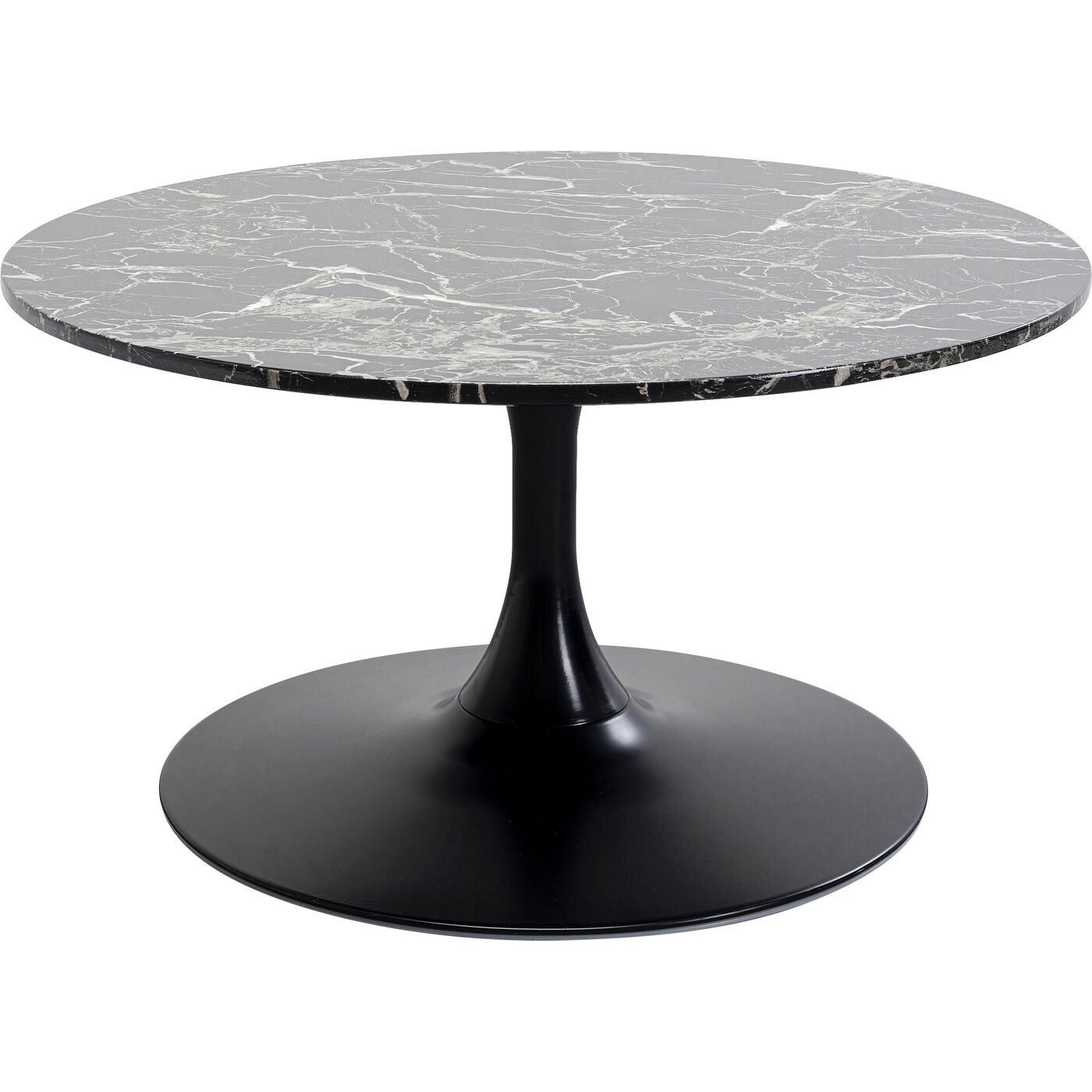 Стол кофейный Schickeria Marble Black Ø80 см KARE 87766