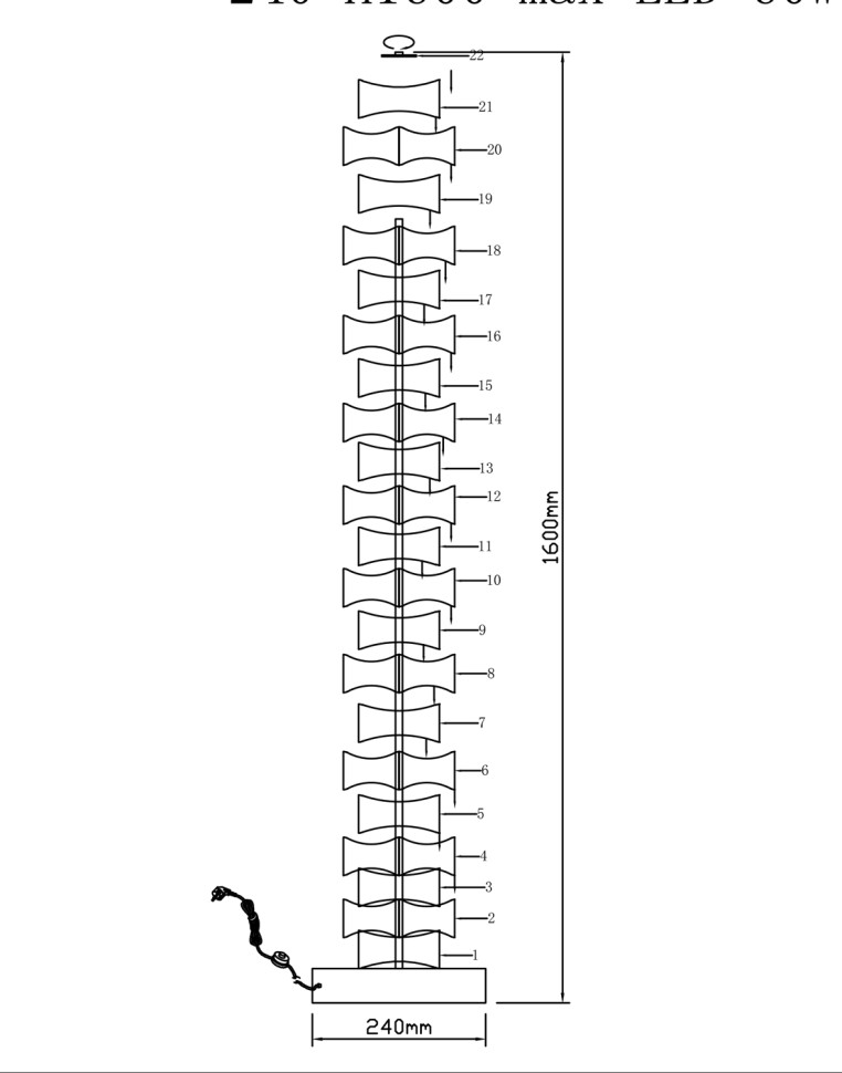Торшер Fluorite FL1043-4F