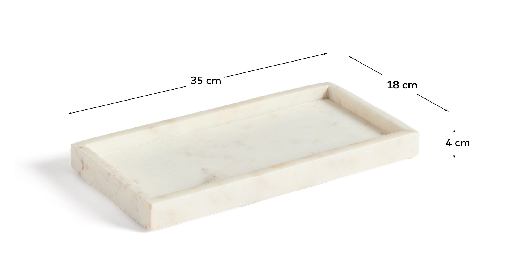 Поднос Serela из белого мрамора 35 x 18 см La Forma 437024
