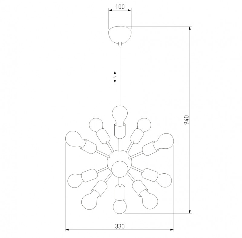 Подвесная люстра TK Lighting 1469 Estrella Black