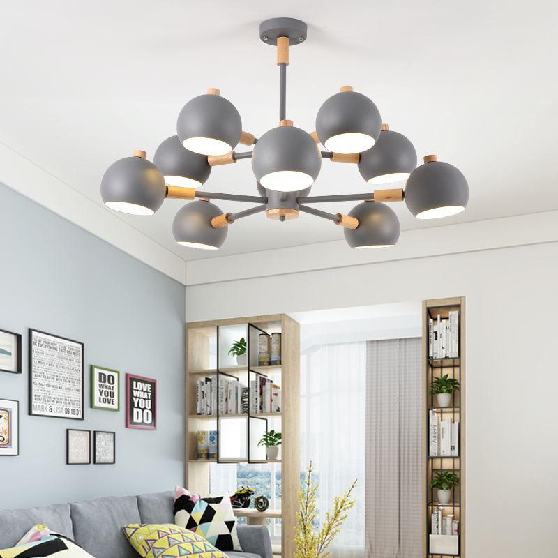 Люстра на штанге SVEN 6 lamps Green by ImperiumLoft