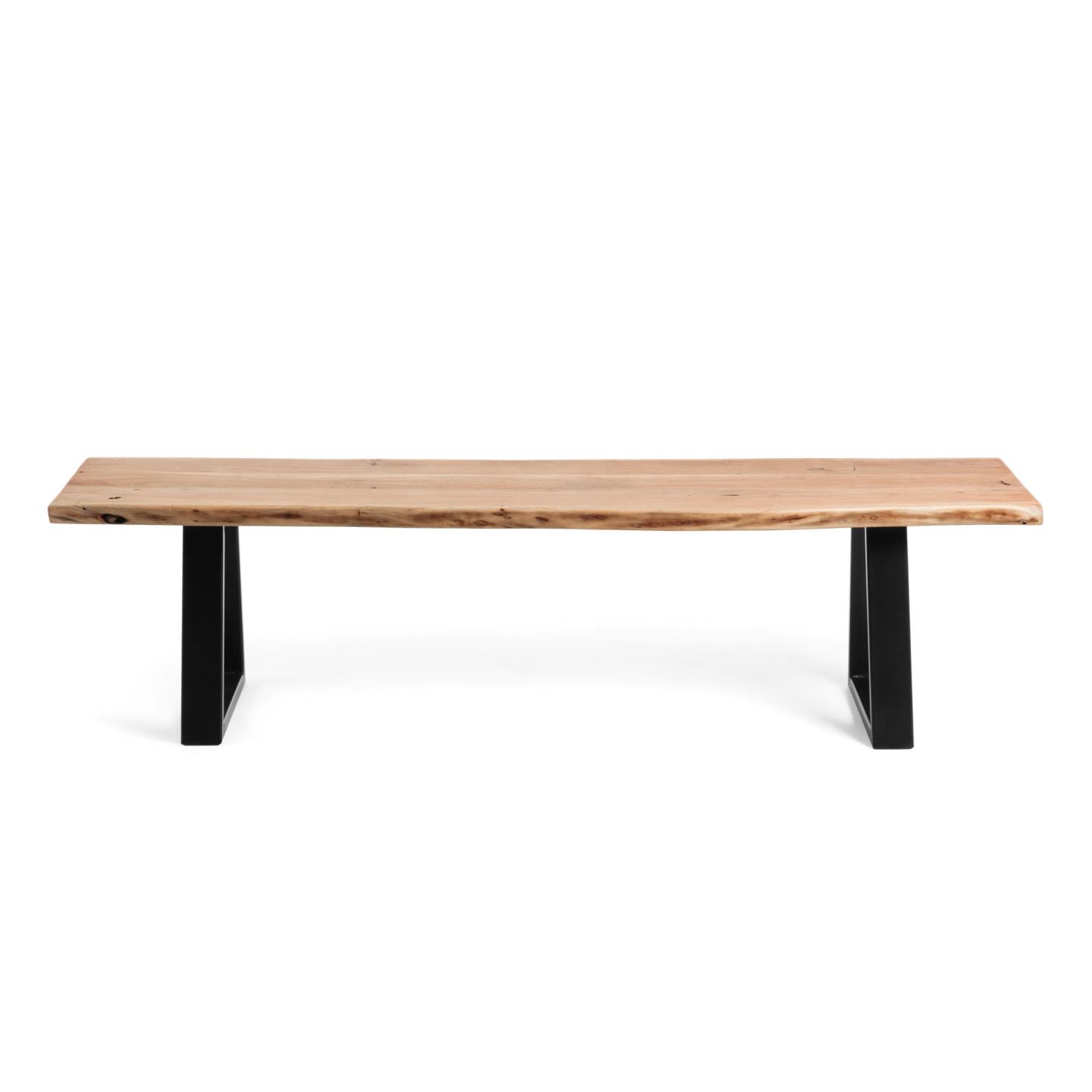 Банкетка Alaia 140 из натуральной акации со стальными черными ножками La Forma (ex Julia Grup)
