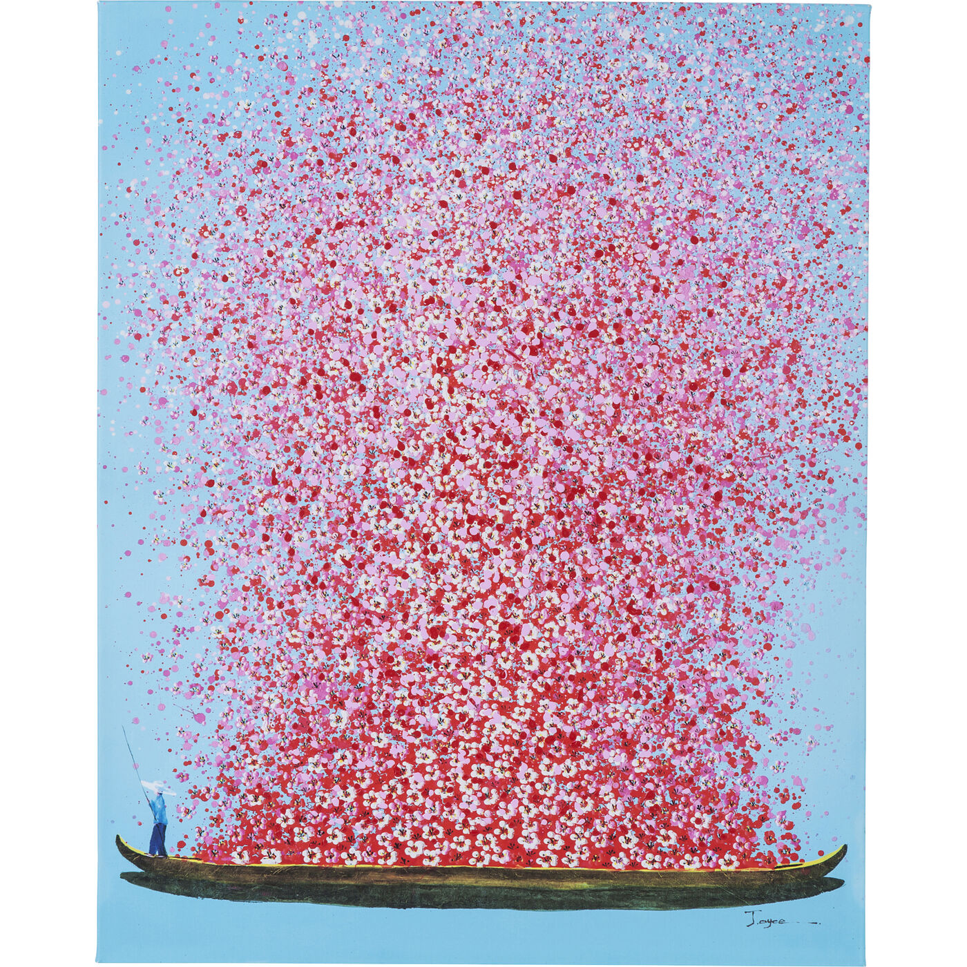 Картина на холсте Flower Boat Blue Pink 30x40cm KARE 57872