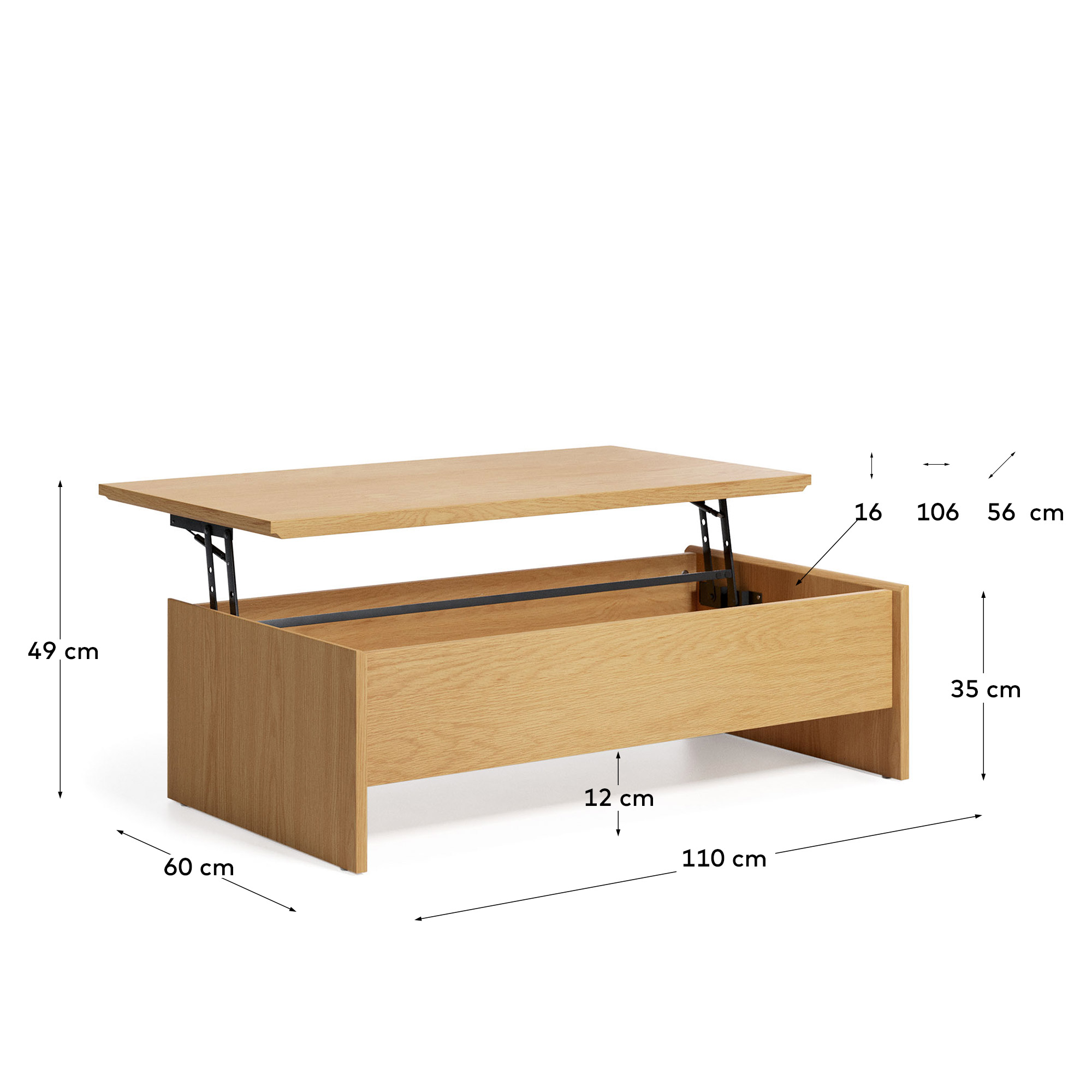 Abilen Подъемный журнальный столик из дуба 110 x 60 см FSC 100% La Forma (ex Julia Grup)