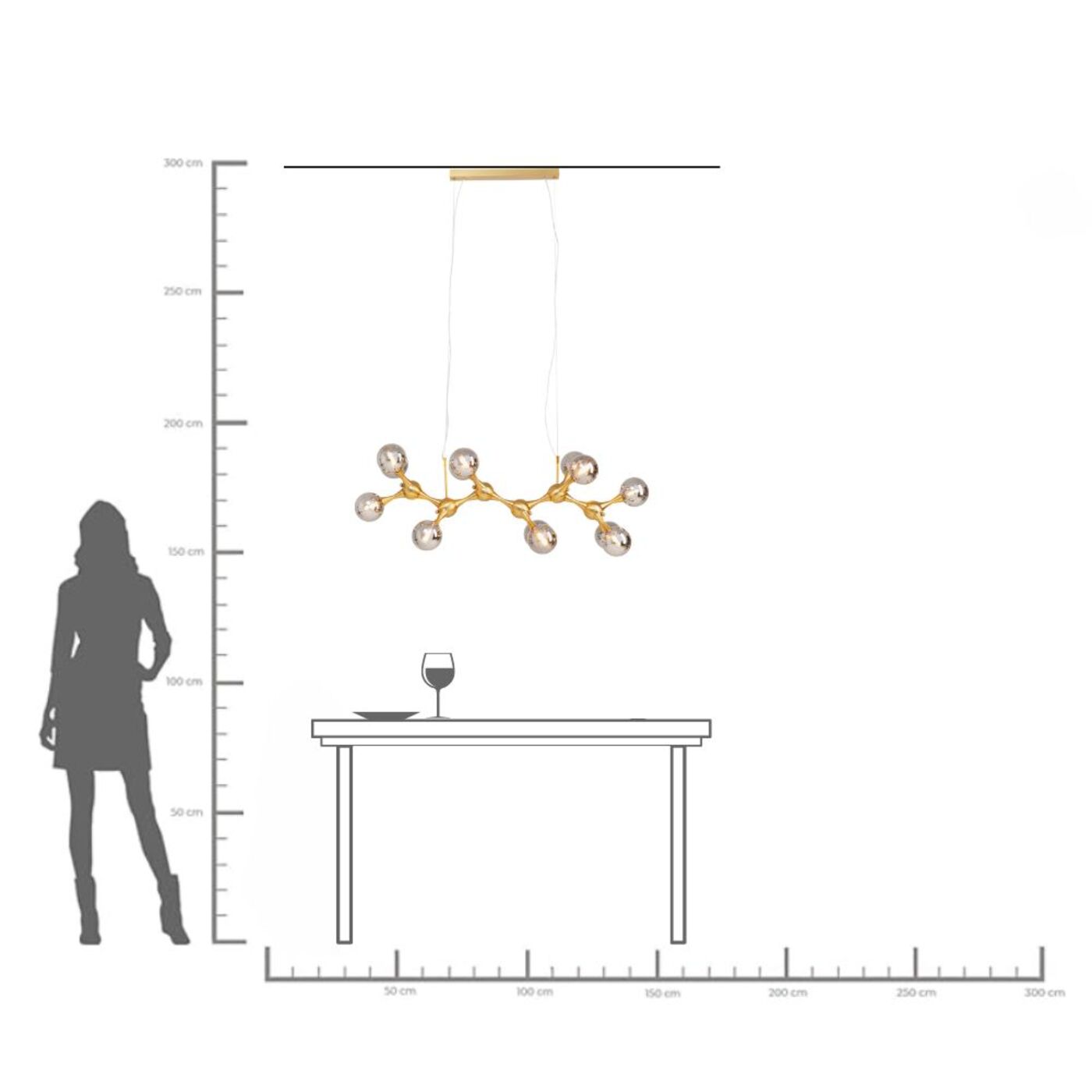 Светильник подвесной Atomic Balls Brass 190cm KARE 56676