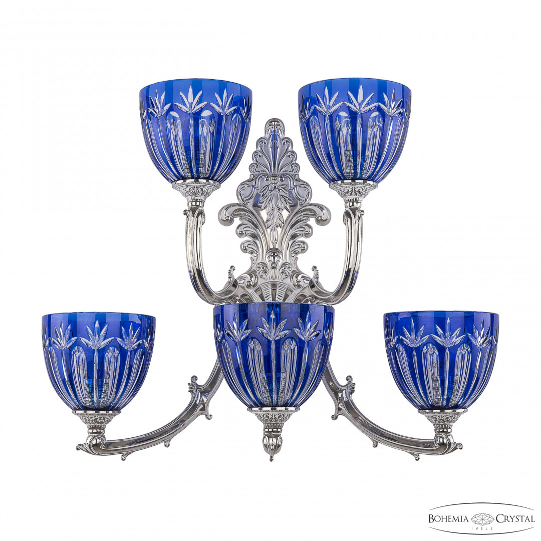 Бра бронзовые с хрусталём 7211B15/3+2/210 NW P1 U Clear-Blue/H-1I