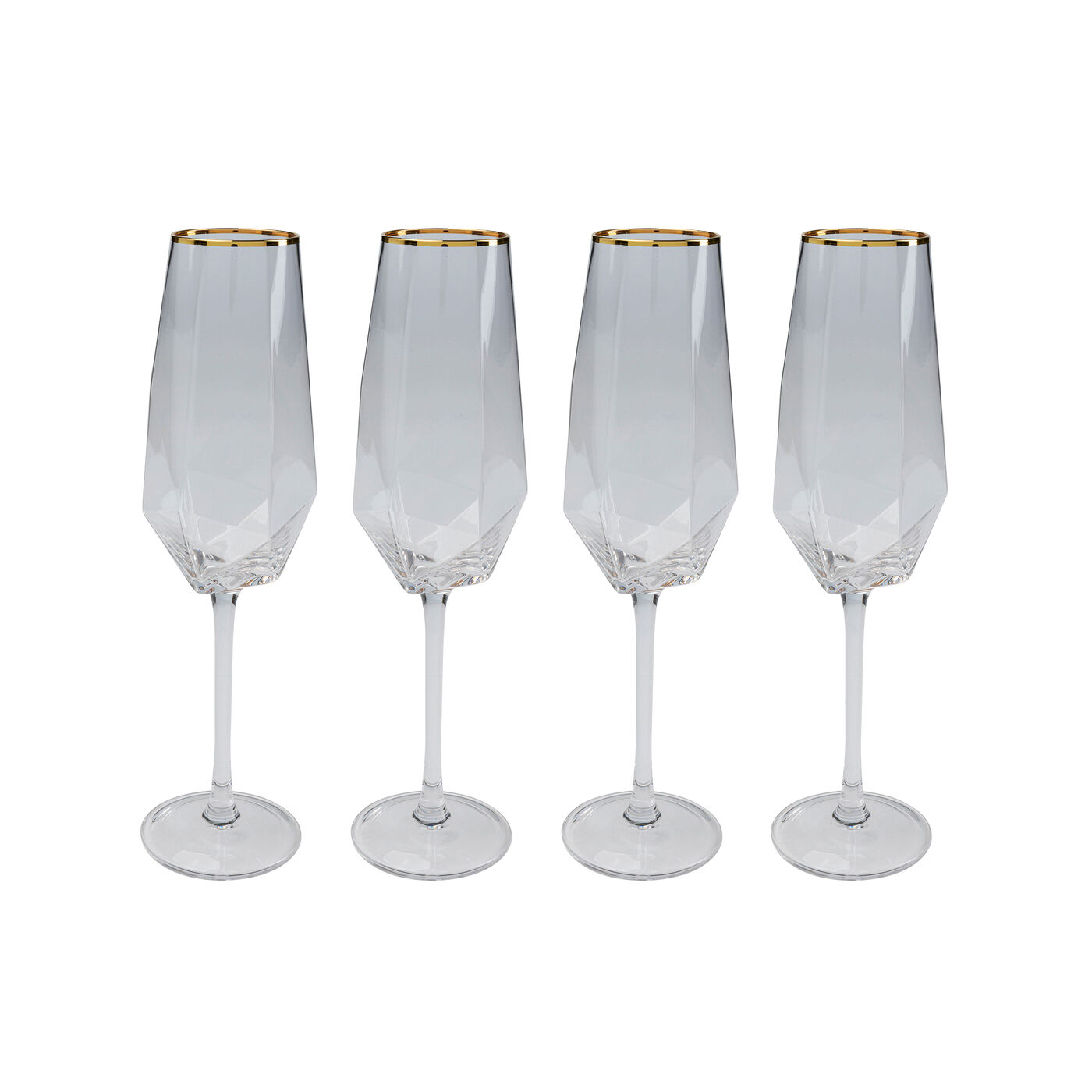 Бокал для шампанского Diamond Gold Rim (4 шт) KARE 42212