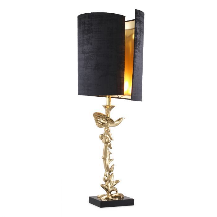 Настольная лампа Eichholtz Aras polished brass incl shade 114242