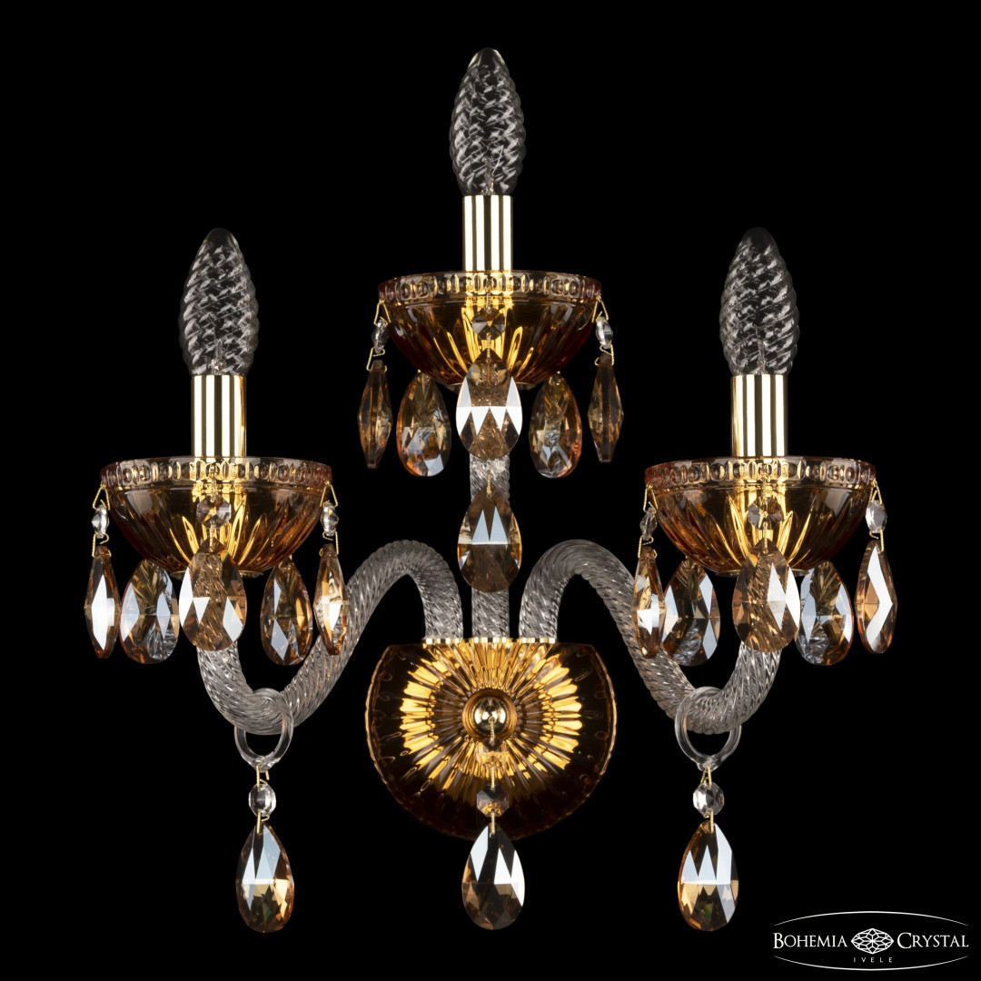 Бра 5417B/2+1/165 G Amber/M-1G K721 Bohemia Ivele Crystal