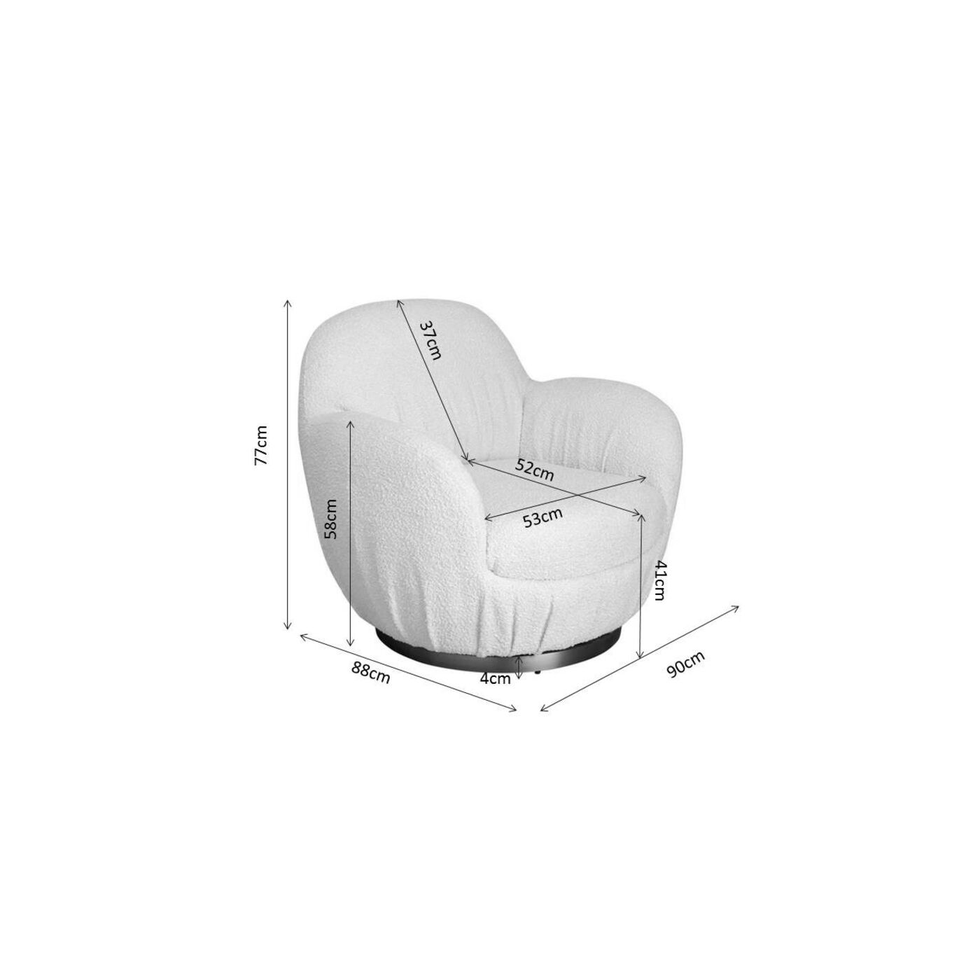 Кресло вращающееся Nube Boucle KARE 87923