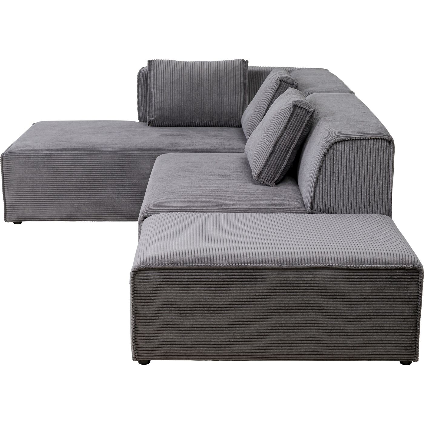 Диван левосторонний угловой Infinity Ottomane Cord Grey Left KARE 87400