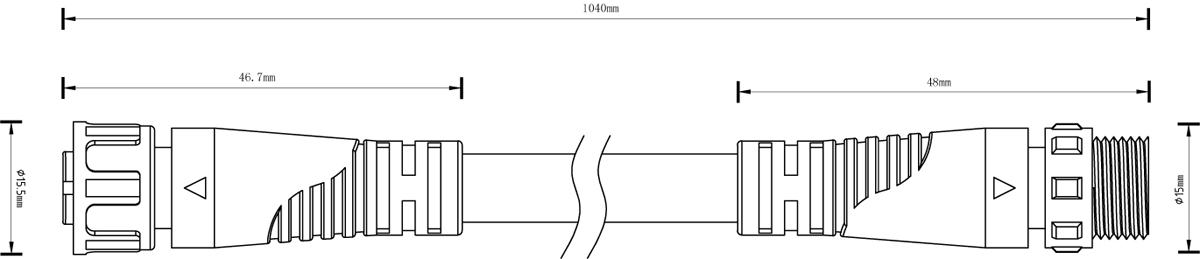 Герметичныйоннектор для соединения двух св-в Donolux CABLE DL20524 1m