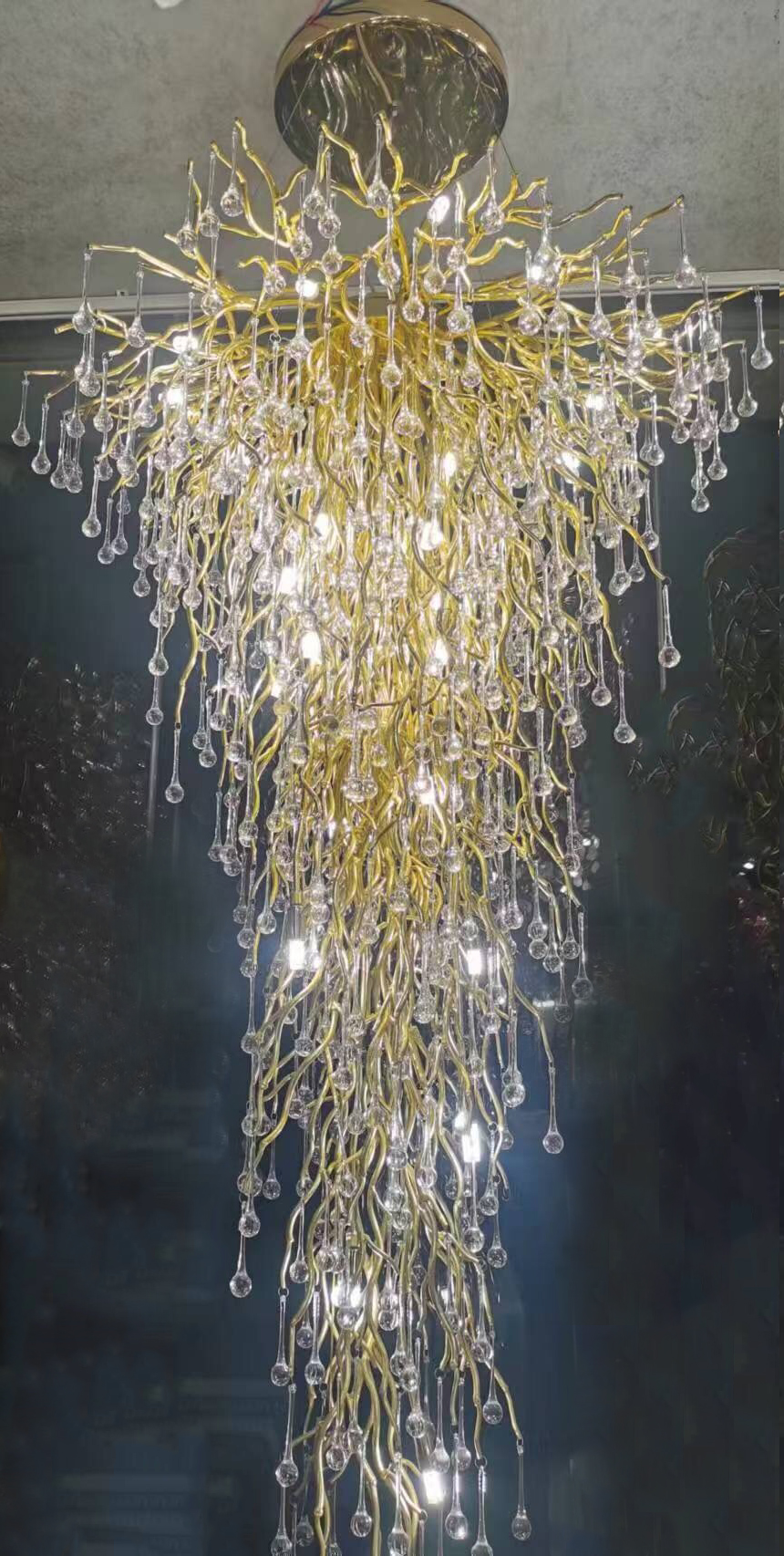 Люстра каскадная Капли золото Garda Decor 86-80152