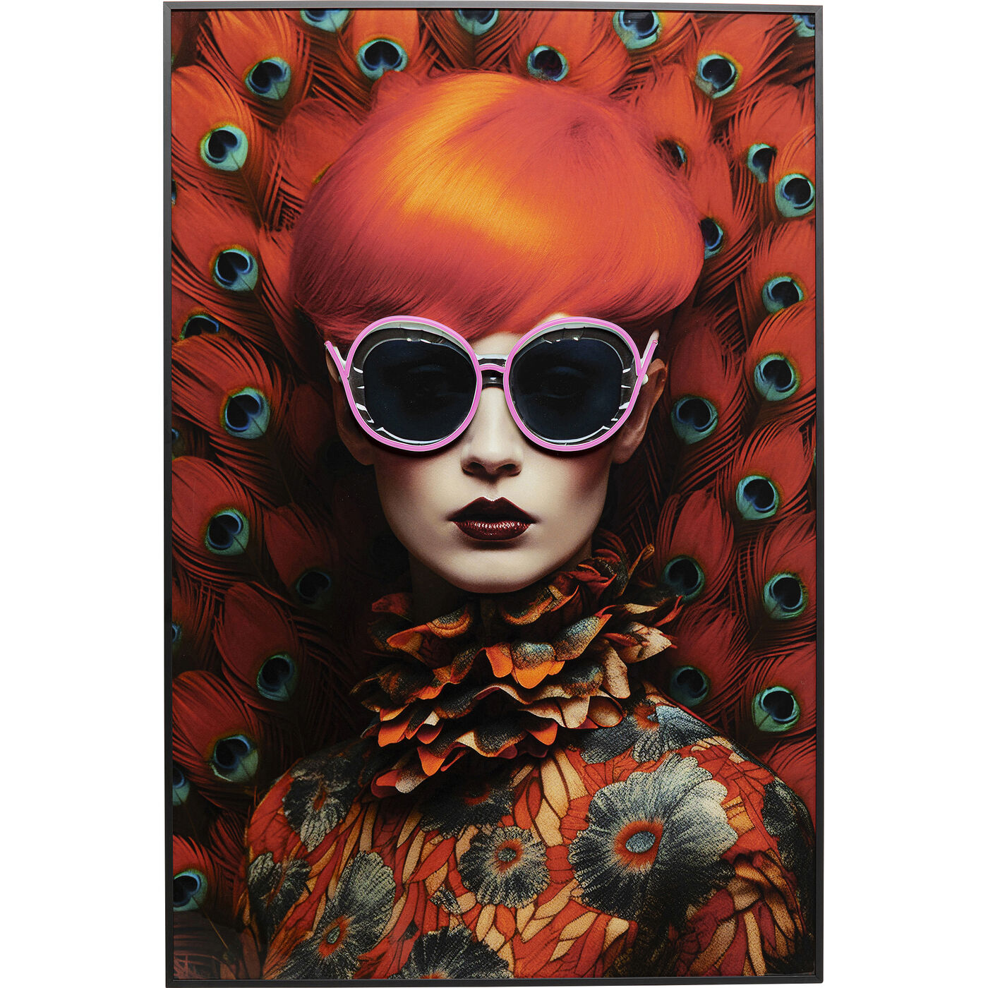 Картина Fancy Red Lady LED 120x80cm KARE 56578