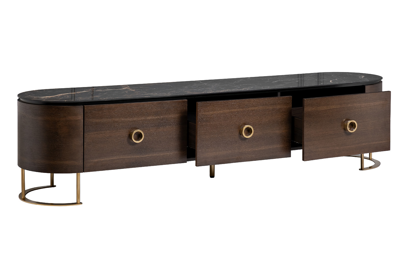 Тумба под телевизор с ящиками коричневая Garda Decor 40AD-00099
