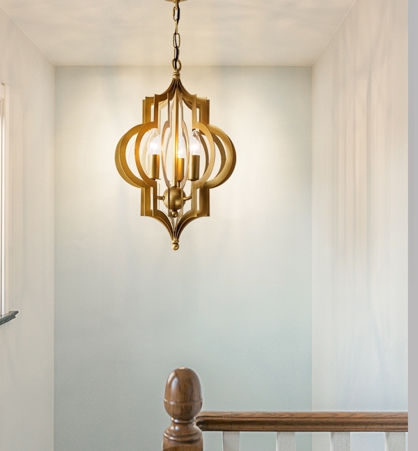 Люстра Scarlett Hollywood Regency Gold Leaf Pattern Pendant Chandelier D31 by ImperiumLoft