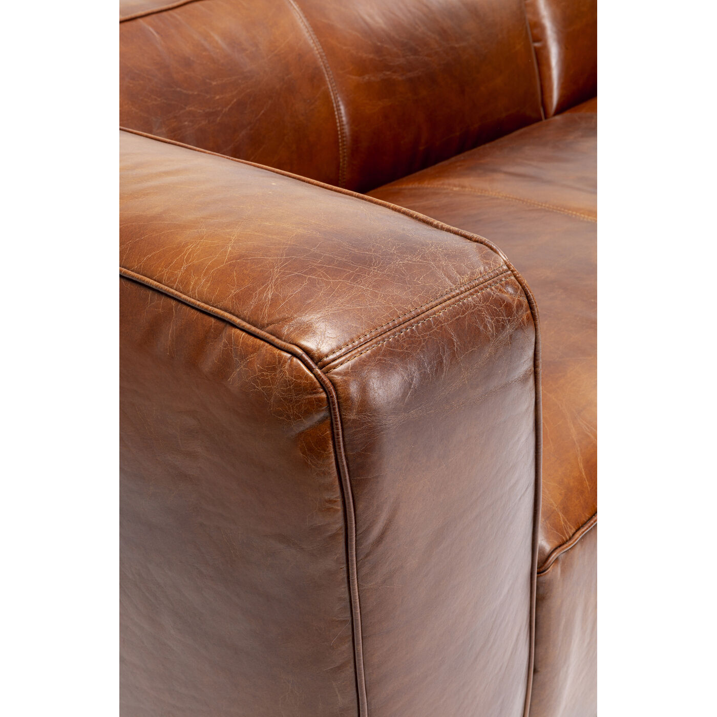 Диван угловой Cubetto Leather Brown 170x270 см KARE 87779