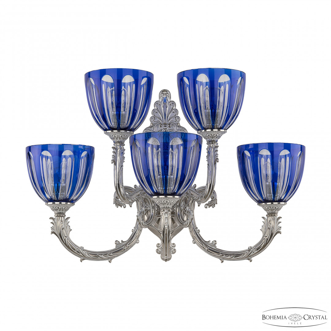 Бра бронзовые с хрусталём 7109B15/3+2/210 NW P1 U Clear-Blue/H-1H
