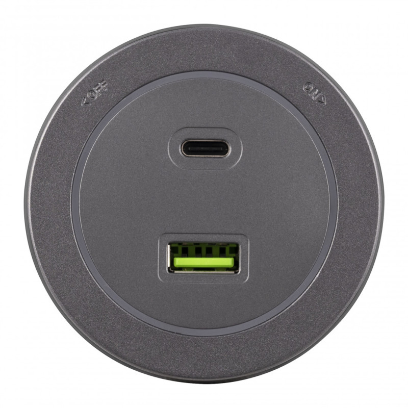 Трековая система розеток Arte Milano 399731TS/USB-Type-C Grey