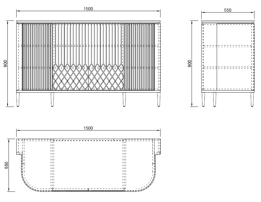 Комод округлый черный Garda Decor 77IP-2310