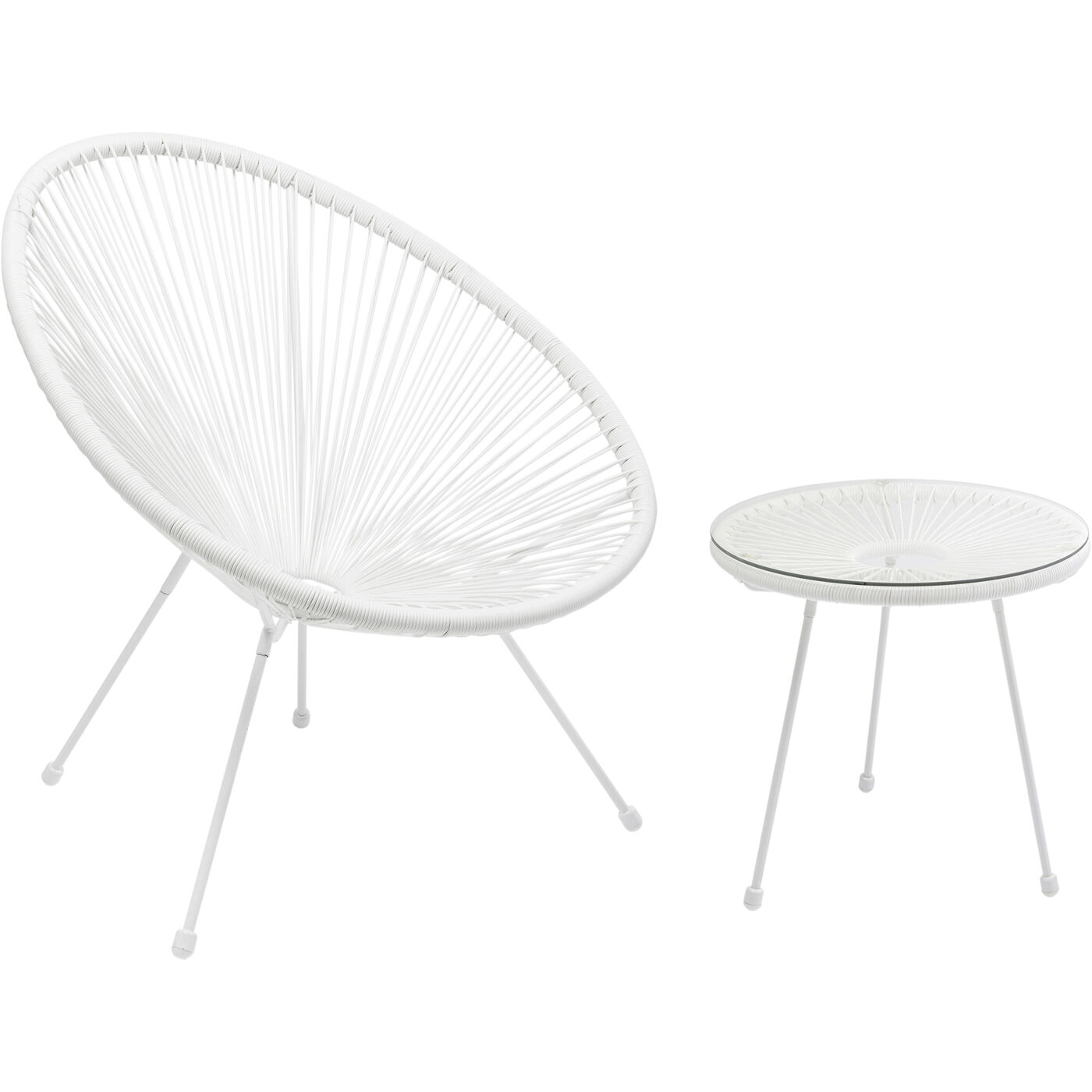 Комлект кресло + столик Acapulco White (2 предмета) KARE 47406