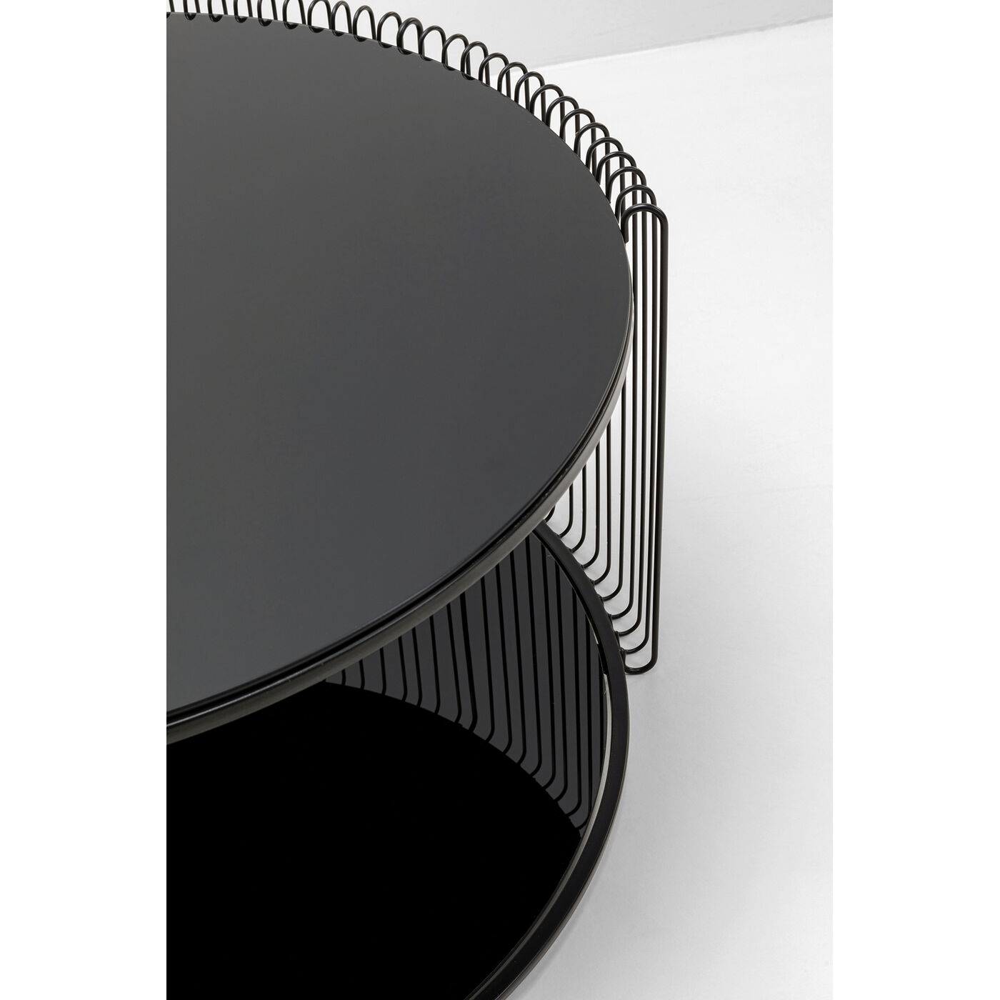 Стол кофейный Wire Double Black Ø80cm KARE 70335