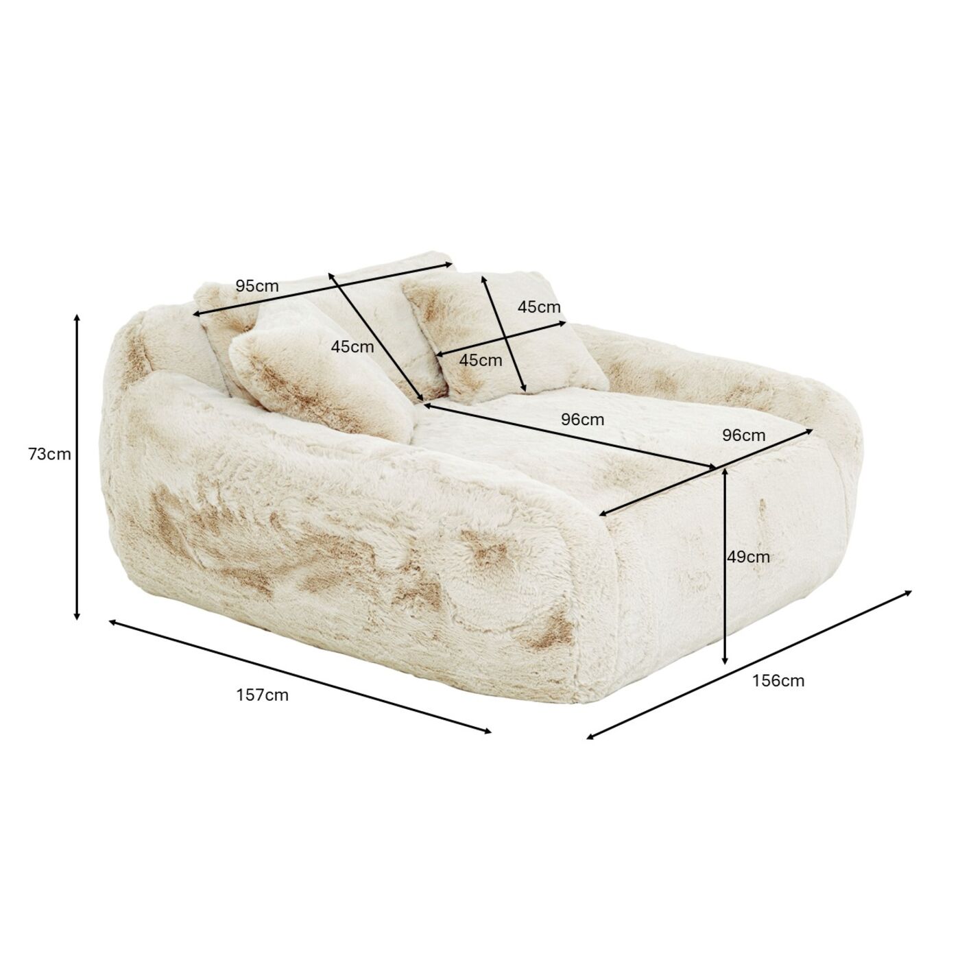 Диван 2-х местный Mika Cream 165cm (2-part) KARE 70011