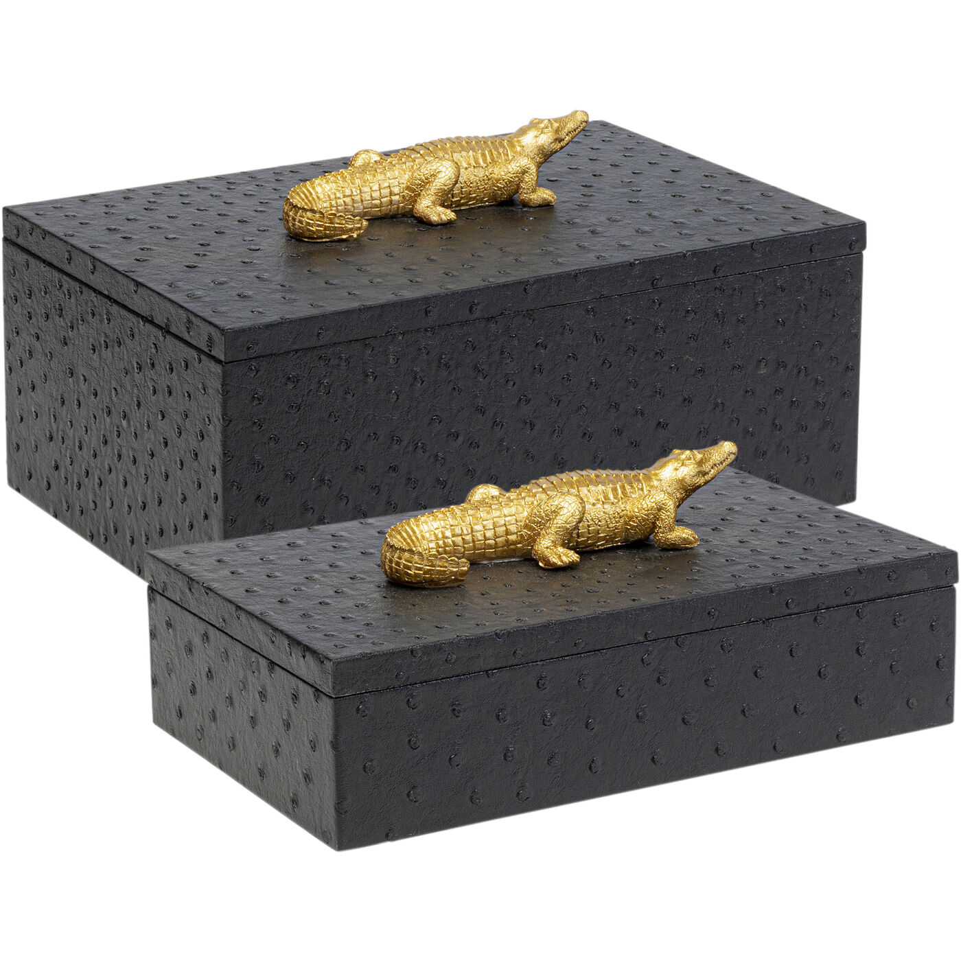 Шкатулка Crocodile Black (2 шт) KARE 56261
