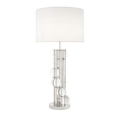 Настольная лампа Eichholtz Lorenzo nickel finish in. white shade UL 109567UL