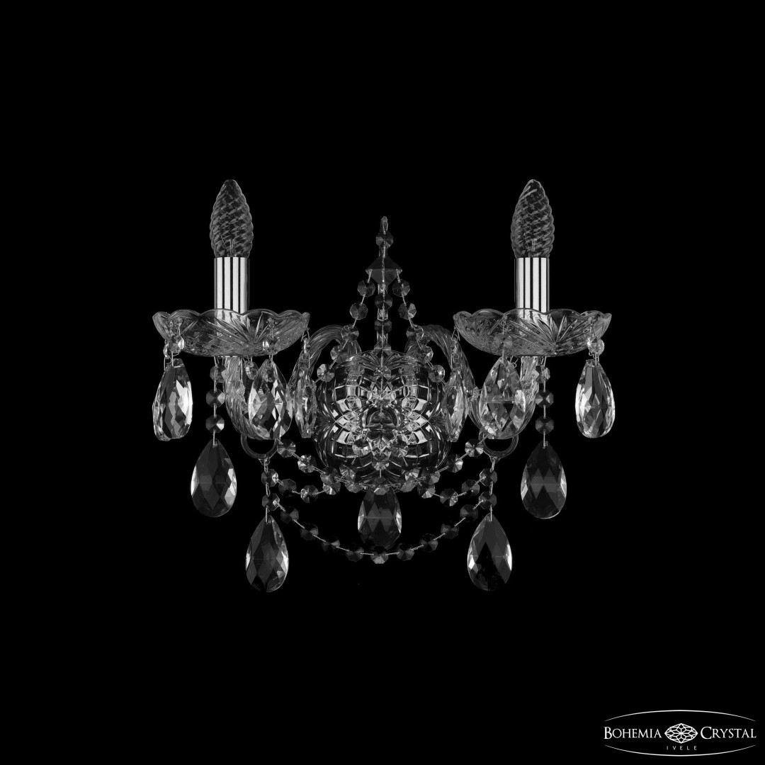 Бра хрустальные 1411B/2/160/XL Ni Bohemia Ivele Crystal