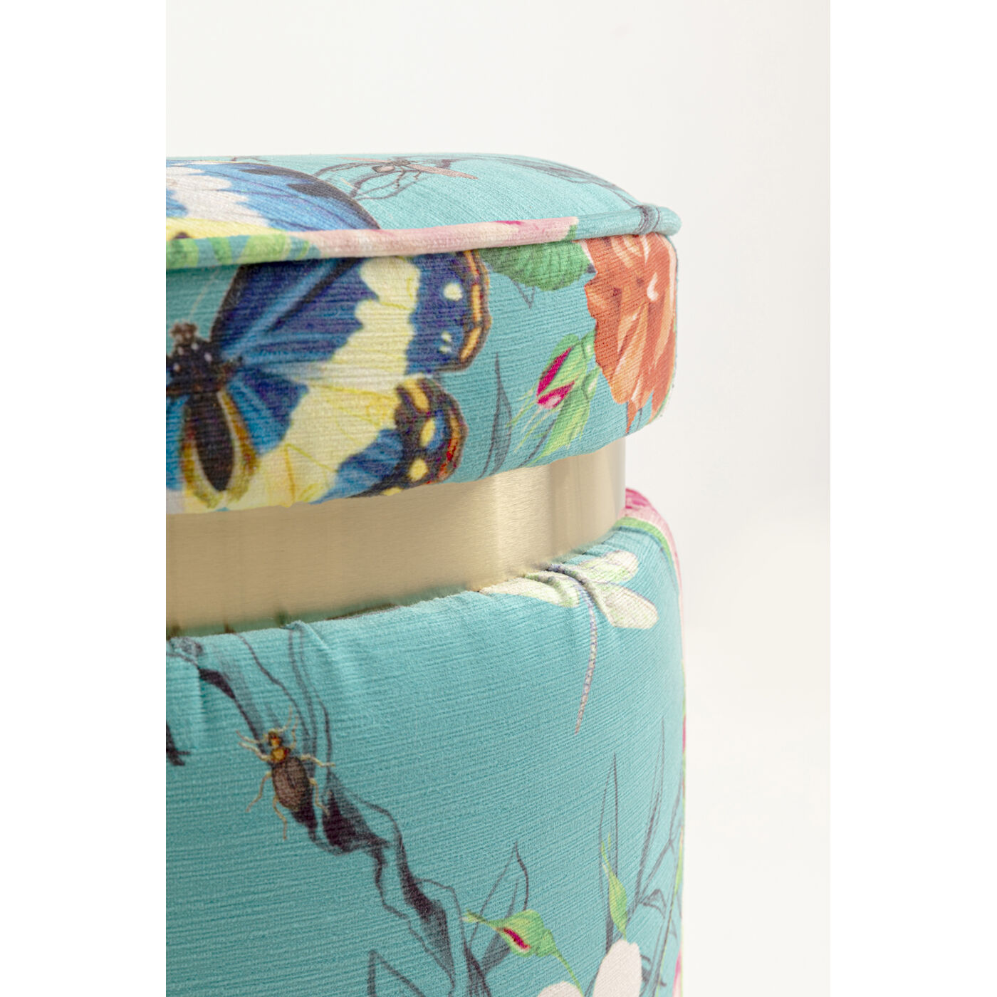 Пуф Flower Fever Blue Ø39cm KARE 71087