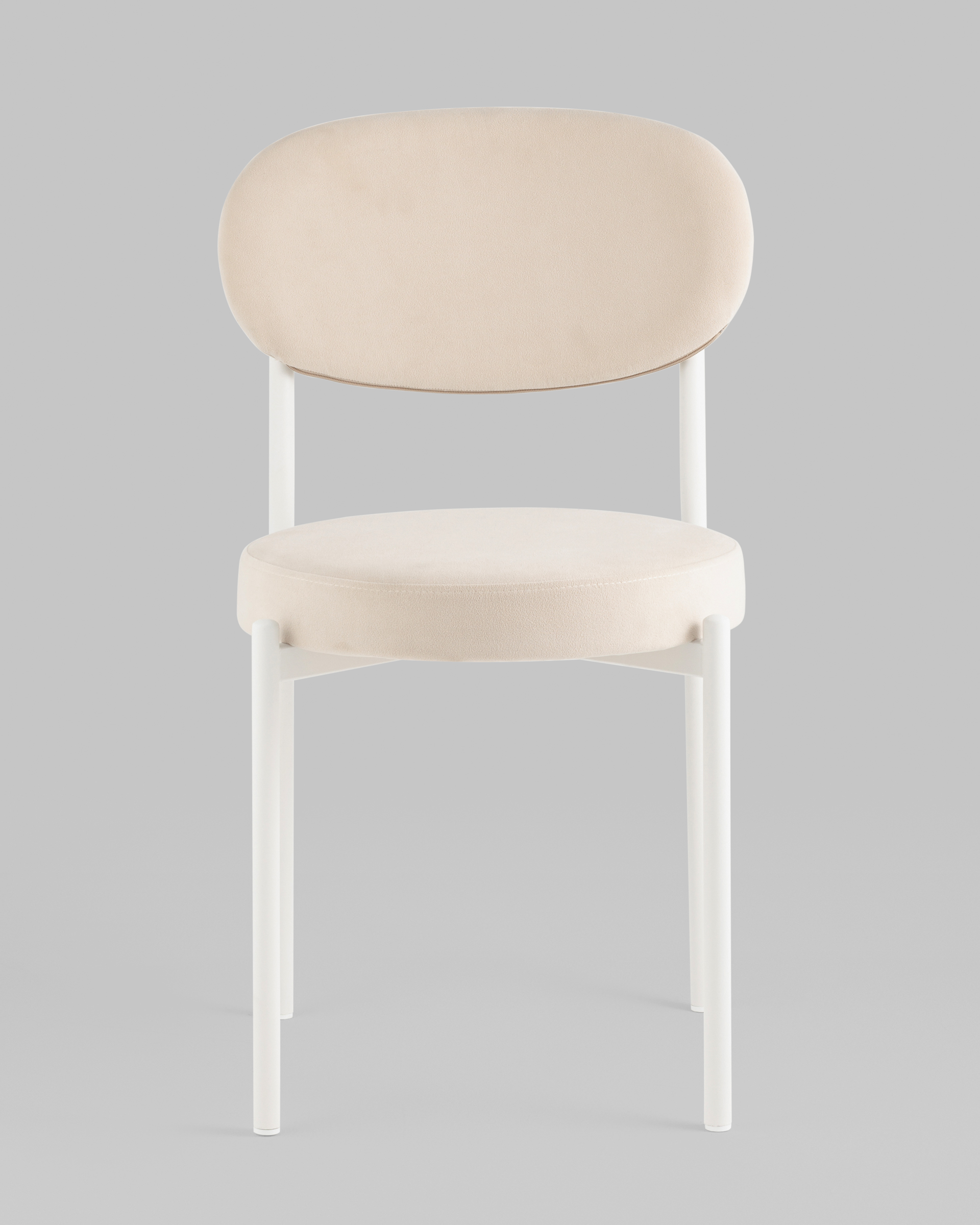 Стул Бриф SN велюр молочный каркас белый муар 4шт Stool Group