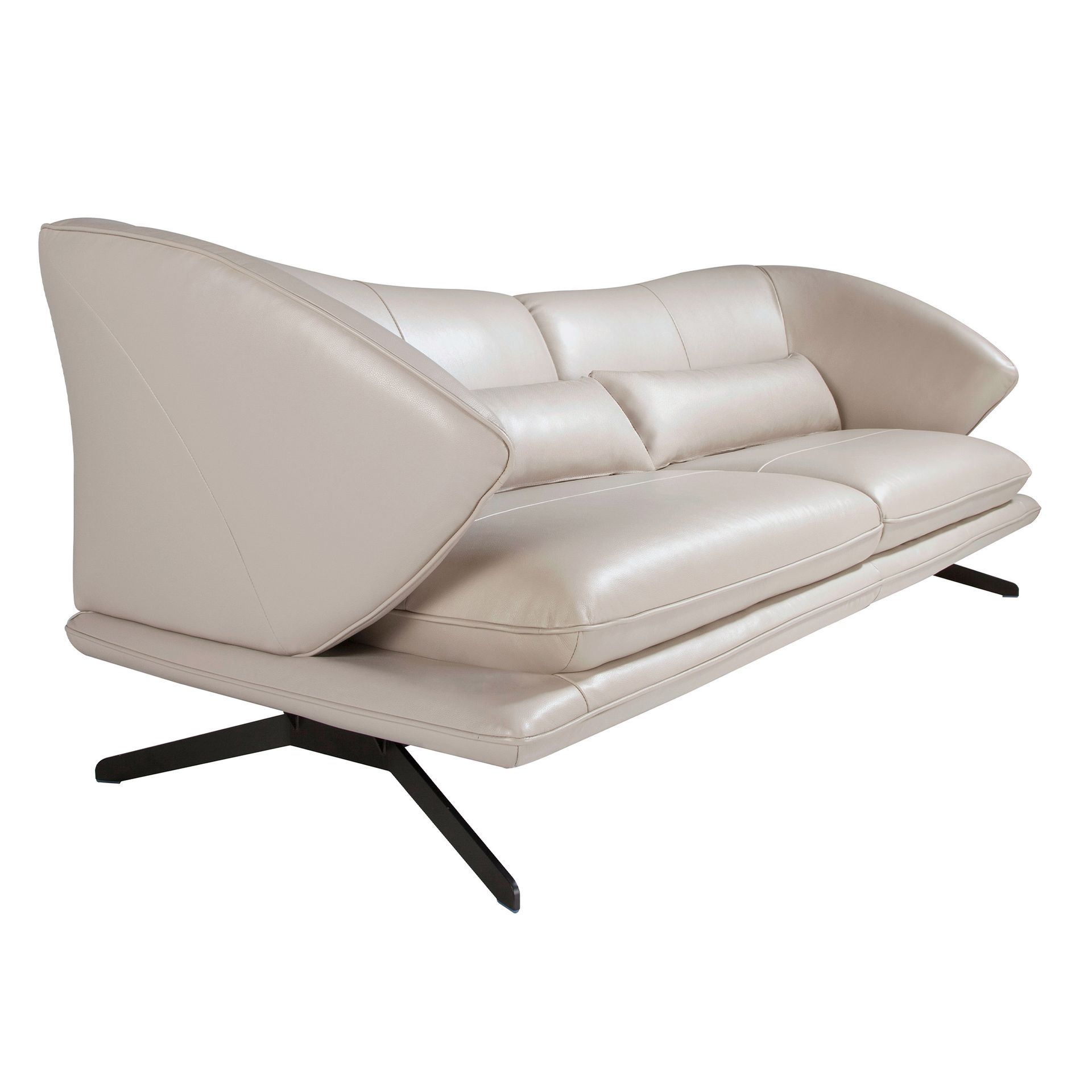 Диван 2-х местный 6145/KF2157-2P-M5652 кожаный с декоративными подушками Angel Cerda